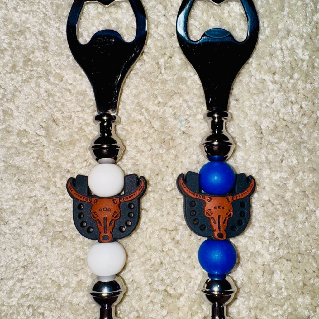 Beaded Bottle Openers With Bull Design